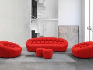 JM Furniture Fantasy Sofa Set in Red2
