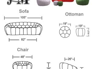 JM Furniture Fantasy Sofa Set in Red3