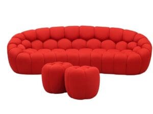 JM Furniture Fantasy Sofa Set in Red4