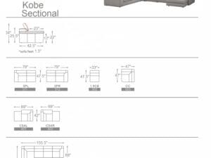 JM Furniture Kobe Sectional Silver Grey3