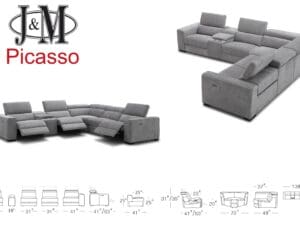 JM Furniture Picasso 6Pc Sectional Light Grey4