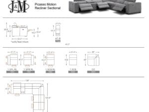 JM Furniture Picasso 6Pc Sectional Light Grey5