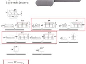 JM Furniture Savannah Fabric Sectional3