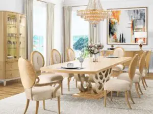 Michael Amini Camellia Field Caramel Dining Table