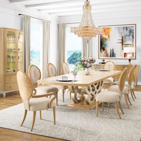 Michael Amini Camellia Field Caramel Dining Table