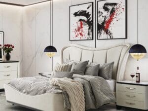 Michael Amini Tuxedo Bed
