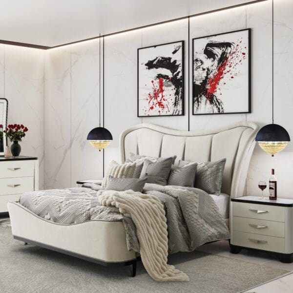 Michael Amini Tuxedo Bed